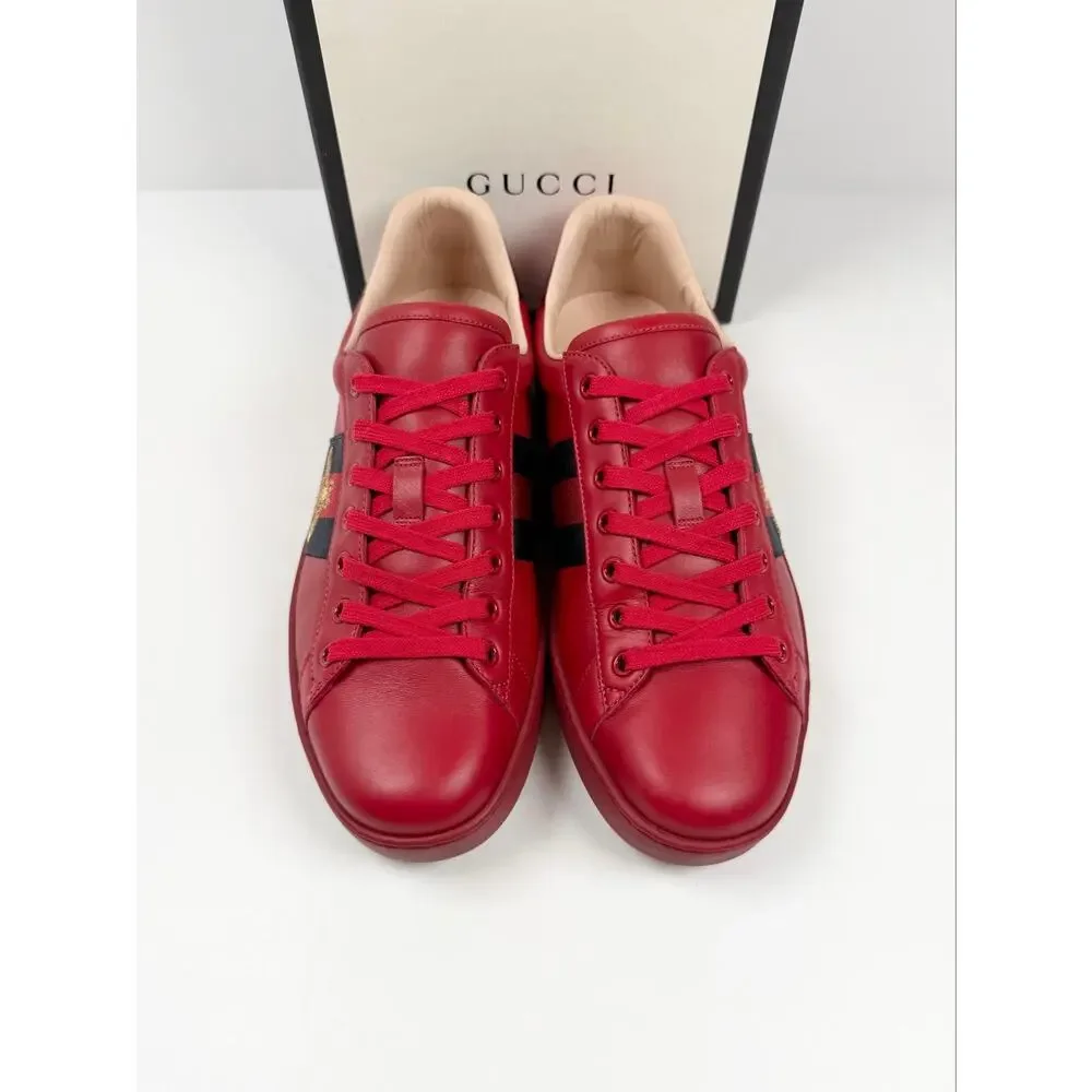 Size 9.5US - Gucci Ace Low Top Red Leather